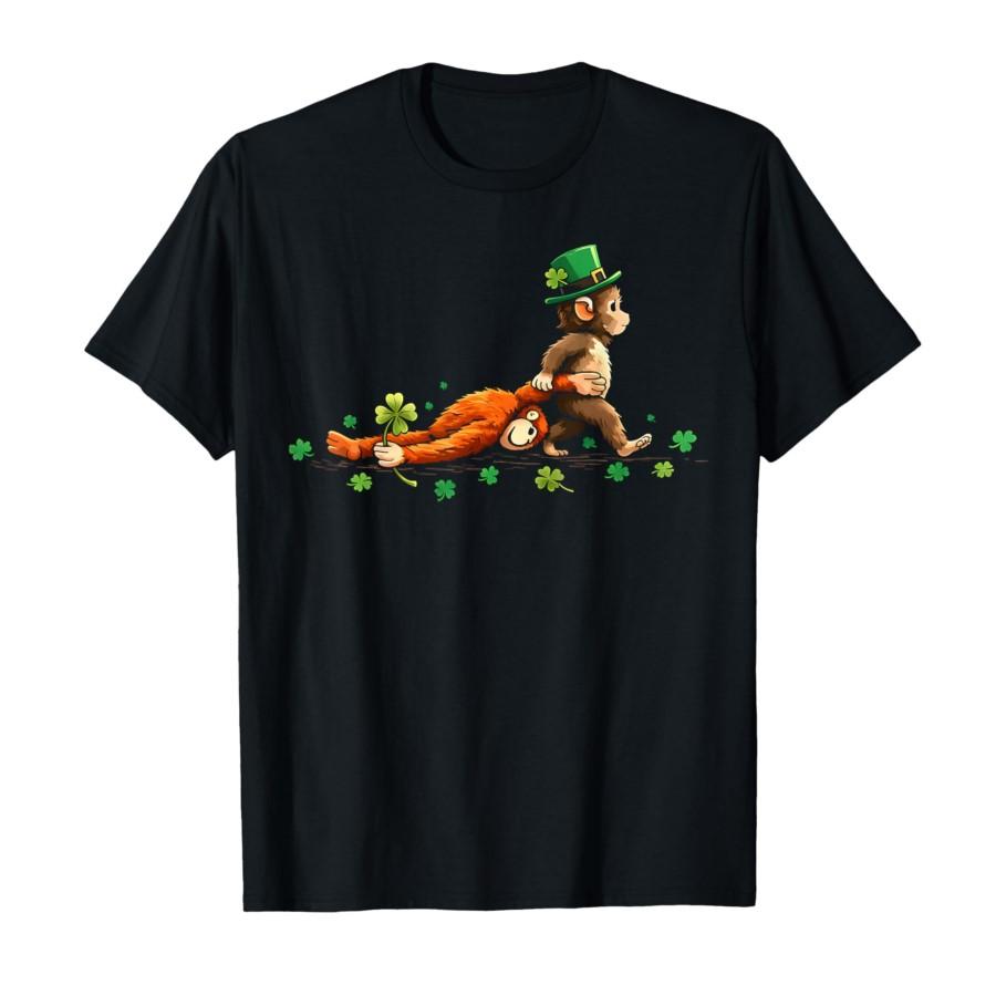 

Monkey Punch Meme Little Punch Toy St Patricks Day Shamrock T-shirt For Men Women 100% Cotton T Shirts Short Sleeve Tops 0225... S разноцветный