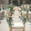 2 Pieces Wedding Aisle Chair Decoration Ready To Use Artificial Flower Swag Set Handmade