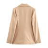 2025 Spring Women's Versatile Solid Color Single-Breasted Blazer with Turn-Down Collar