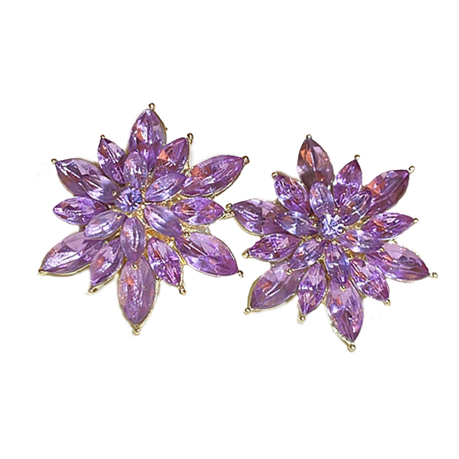 

Стразы Многослойные Серьги-гвоздики в виде цветка Кристальные Цветочные Серьги-гвоздики Элегантные Украшения для ушей Модная бижутерия для женщин и девушек фиолетовый