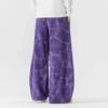 2026 Men Flared Pants Chinese Style Men Tie-Dye Wide Leg Pants Autumn Fashion Unisex Baggy Trousers Male Streetwear Sweatpants