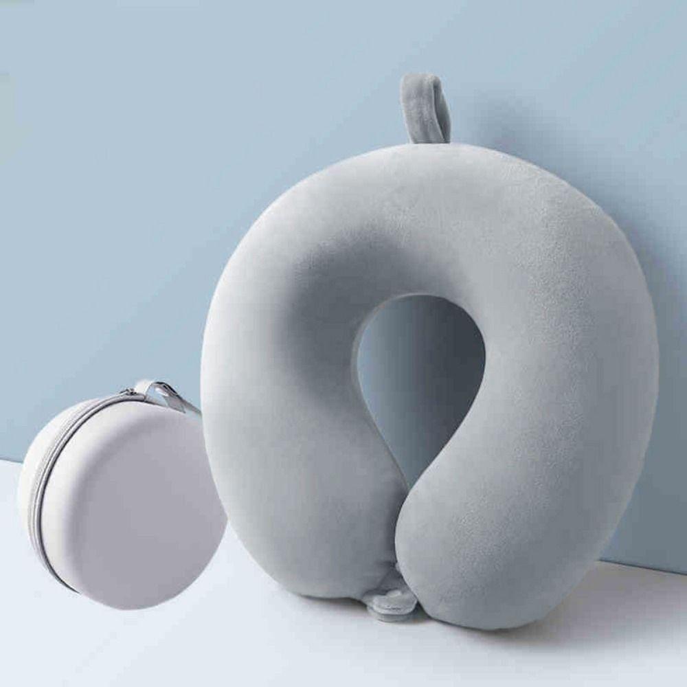 

Double-sided Travel U-Shaped Pillow with Storage Bag Sleeping Neck Protector Office Dark Blue