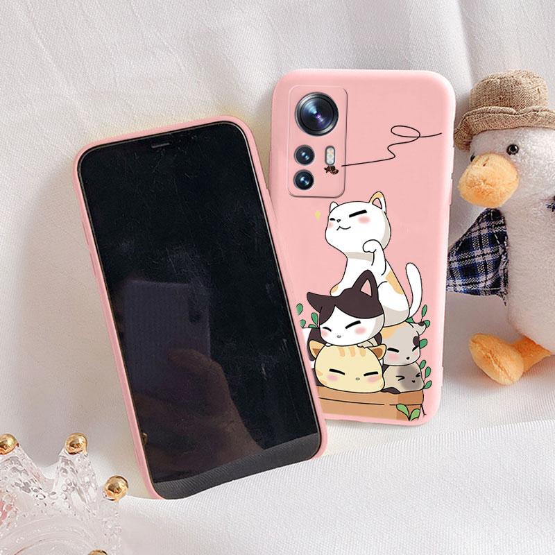 Flower Phone Case For Xiaom 12T Mi12T Pro Funda Cute Heart Cartoon Owl Xiaomi 12 T Xiaomi12T Pro Matte Soft TPU Back Cover Shell
