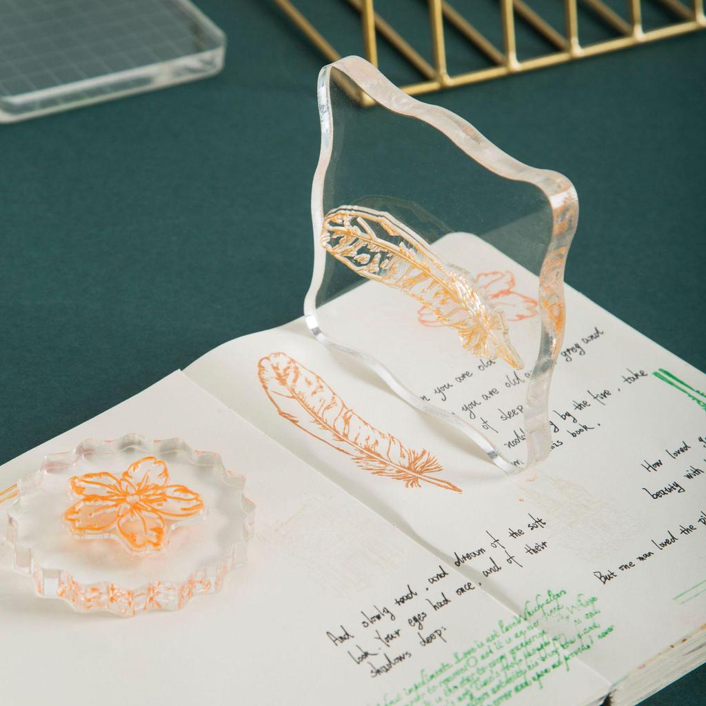 Acrylic Stamp Handles & Plates - Large & Small Sizes for DIY Crafts