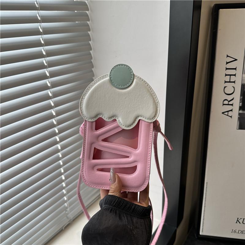Fashion Small Crossbody Bag With Creative Cutouts And Cherry Cake Design For Daily Use