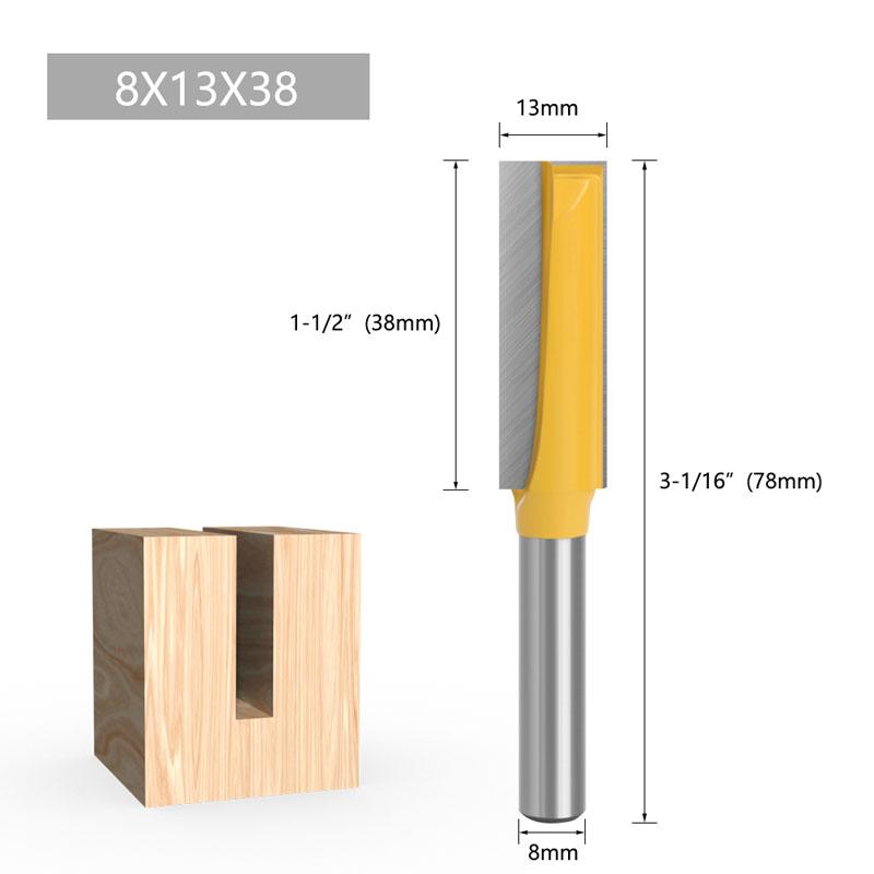 1/4PC 8mm Shank Uzatma Uzun Düz Düzeltme Bıçağı CNC Router Bit Alt Temizleme Freze Kesiciler Ahşap Kenar Kesme