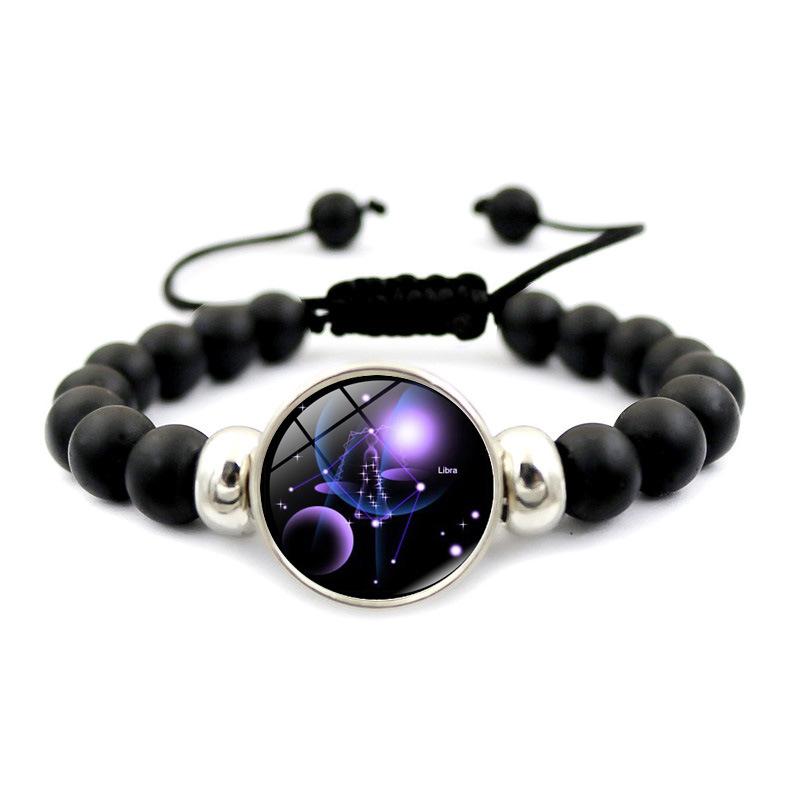 

Элегантный браслет из бусин со знаками зодиака из стекла, идеальный подарок для мужчин и женщин Libra