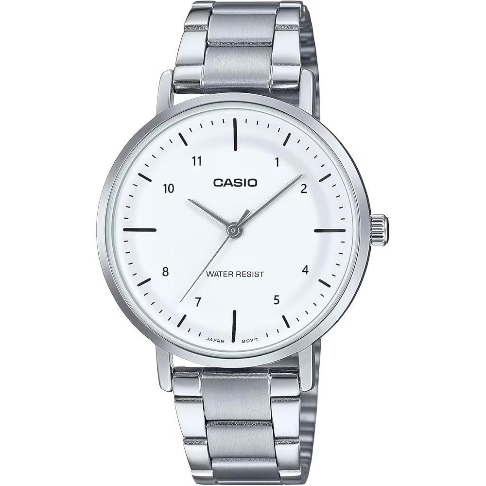 Casio Women s Metal Band Watch LTP-VT03D-7B White Analog Timepiece