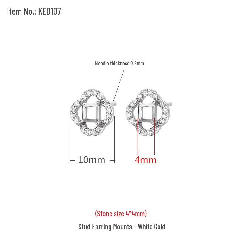 

S925 Sterling Silver Moon Tassel Dangle Earrings for DIY Inlaid Beads or Pearls 925 Sterling Silver