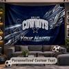 Wall Hanging Tapestry Custom NameDallas Cowboys Pattern Personalized Printed Fabric Wall Decor