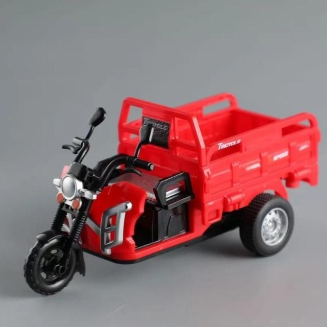 Mini Simulation Tricycle Motorcycle Model Toy For Boys Kids Desktop Ornament Home Decoration Birthday Gift  Creative Room Decor