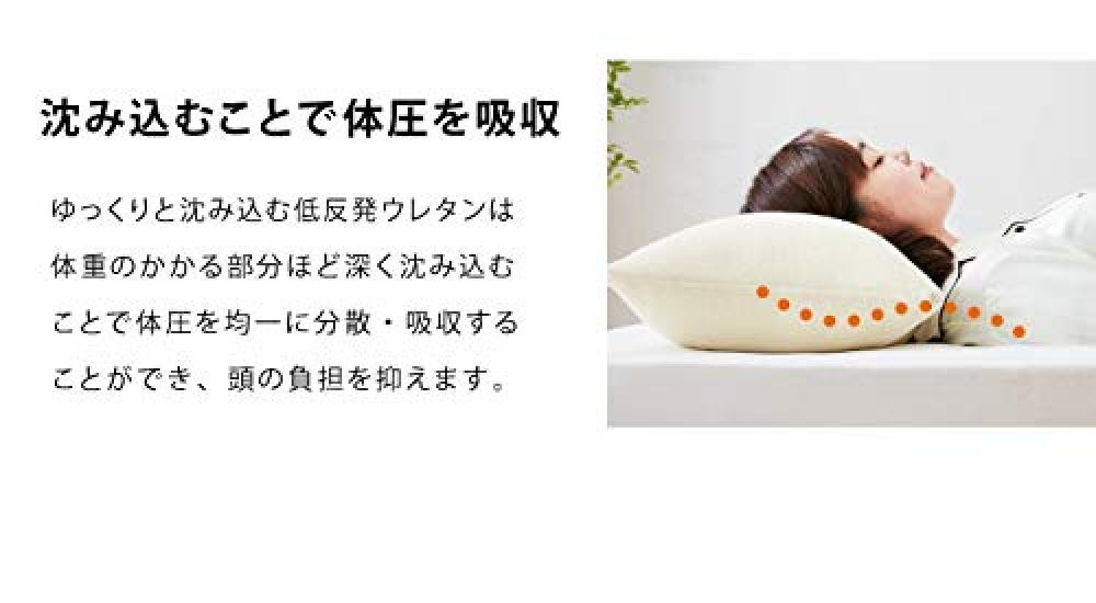 Ricomen Memory Foam Pillow, Long, 120cm Wide, with Washable Pile Fabric Cover, Pressure Dispersion, Fits Comfortably, Breathable, Removable Cover,