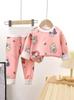 Baby Milk Silk Warm Cartoon Print Underwear Set - High Waist, Belly Protection, Plus Velvet for Infants & Toddlers (Autumn/Winter).