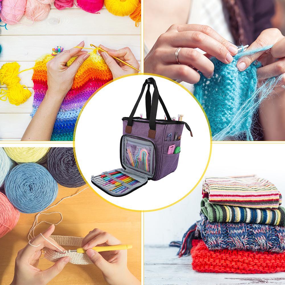 Knitting Bag Portable Oxford Large Capacity Multi-function Yarn Tote Wool Crochet Storage Bag DIY Household Organizer