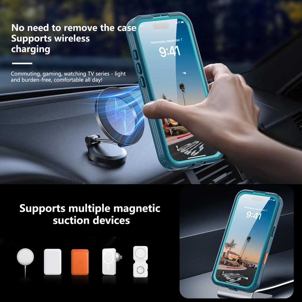 REDPEPPER Pro iPhone 17 Vodotěsné pouzdro IP68 Průhledný zadní kryt na telefon Kompatibilní s MagSafe