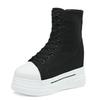Fashion 14CM New Denim Canvas Women Autumn Spring Hidden High Synthetic ZIP Ankle Booties Flats Platform Wedge Ankle Boots Fashion Shoes