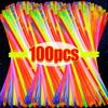 100/10pcs Luminous Glow Sticks Fluorescence Colorful Glowing in Dark Stick DIY Bracelet Necklace Glowstick Christmas Party Decor