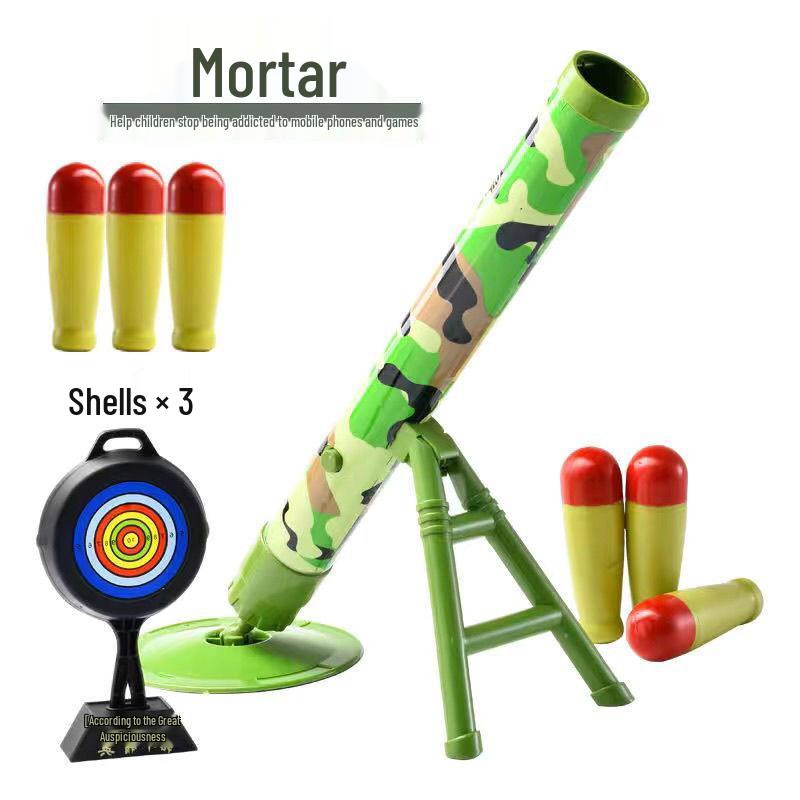 Kids Jedi Mortar Cannon Cart: Soft Shell Plastic Bullet Launcher Toy Set