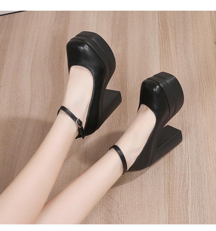 2026 Spring European & American High Chunky Heel Women's Platform Shoes - Waterproof Fashion Show & Banquet Style