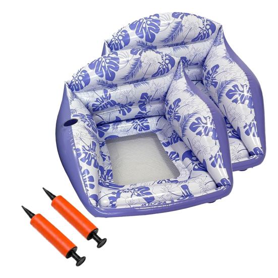 Inflatable Pool Floats for Adult, Heavy Duty Floating Lounge Chair, Swimming Pool Hammock Seat with Cup Holder for Summer Party, Lake Beach