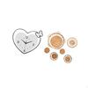 Acrylic Heart Shape Wall Clock And Rattan Woven Art Creative Decorative Design for Study Room