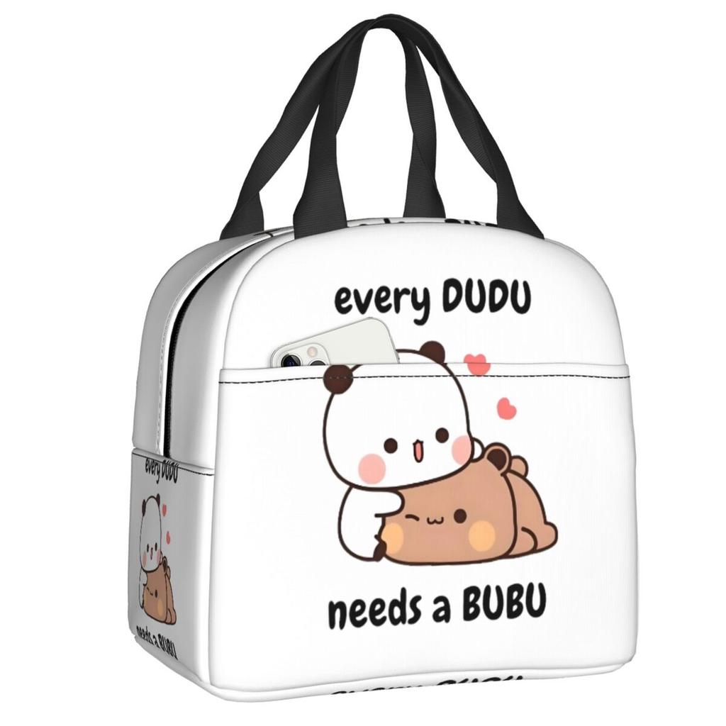 Custom Peach And Goma Mochi Cat Cuddling Thermal Insulated Lunch Bags Women Resuable Lunch Tote for School Storage Food Box