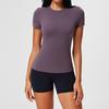 Damen Nude-Feeling Amerikanischer Stil Schnelltrocknendes Kurzarm-T-Shirt - Schlankmachendes Yoga-, Sport-, Fitness- und Laufoberteil