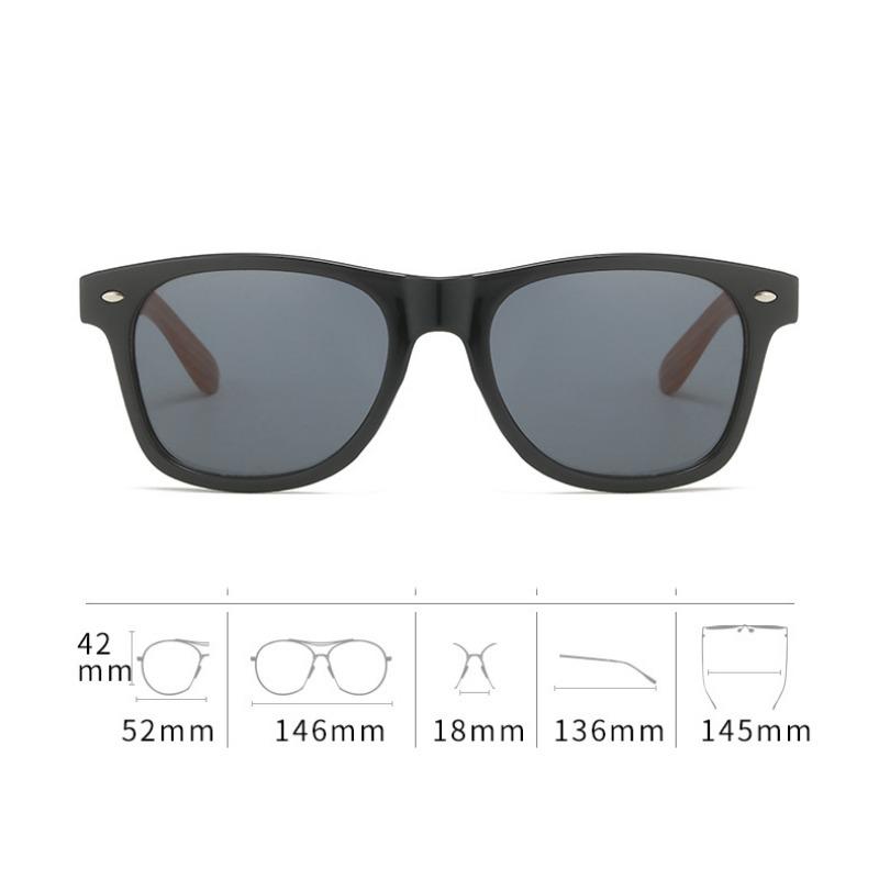 Ikke-polariserte Vintage Herre Imiter Bambus Solbriller Trebriller Mote Herre Firkantet Plastinnfatning Kjøring Antirefleks Briller Skygger
