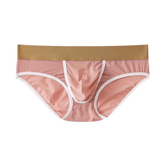 Men Briefs Low-rise Elastic Waistband Side Opening Design U-Convex Panties Breathable Underwear Daily Wear