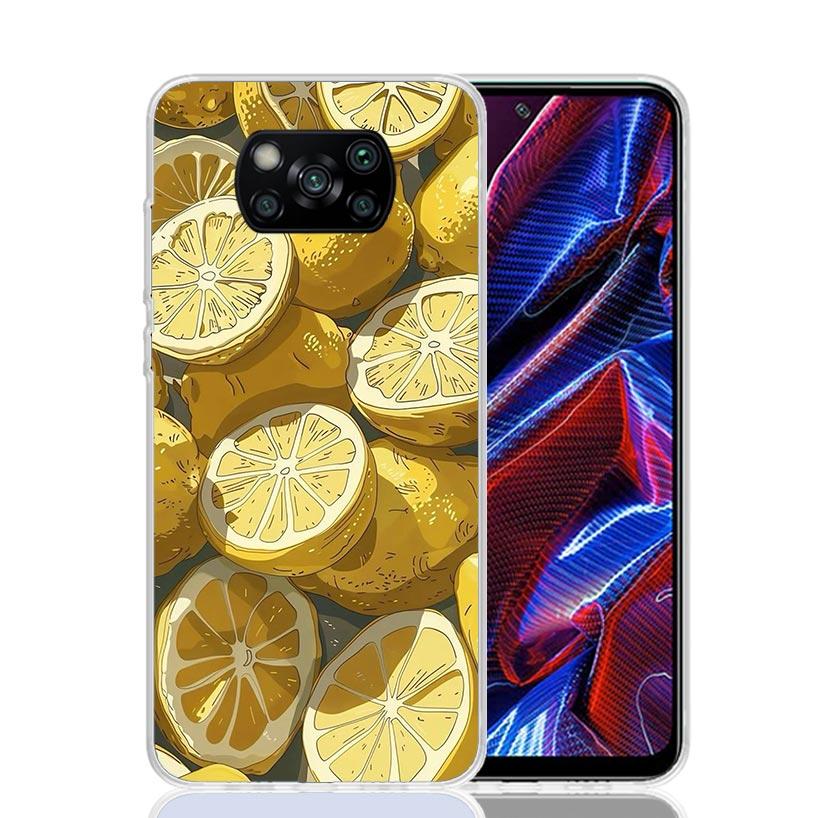 

Летние Фрукты Лимон Чехол для Телефона Для Xiaomi Poco X7 X6 X5 Pro F7 Ultra Redmi 15C 15 13 13C 12 12C 10 10A 10C 9 9A 9C 9T Обложка Poco Redmi 12