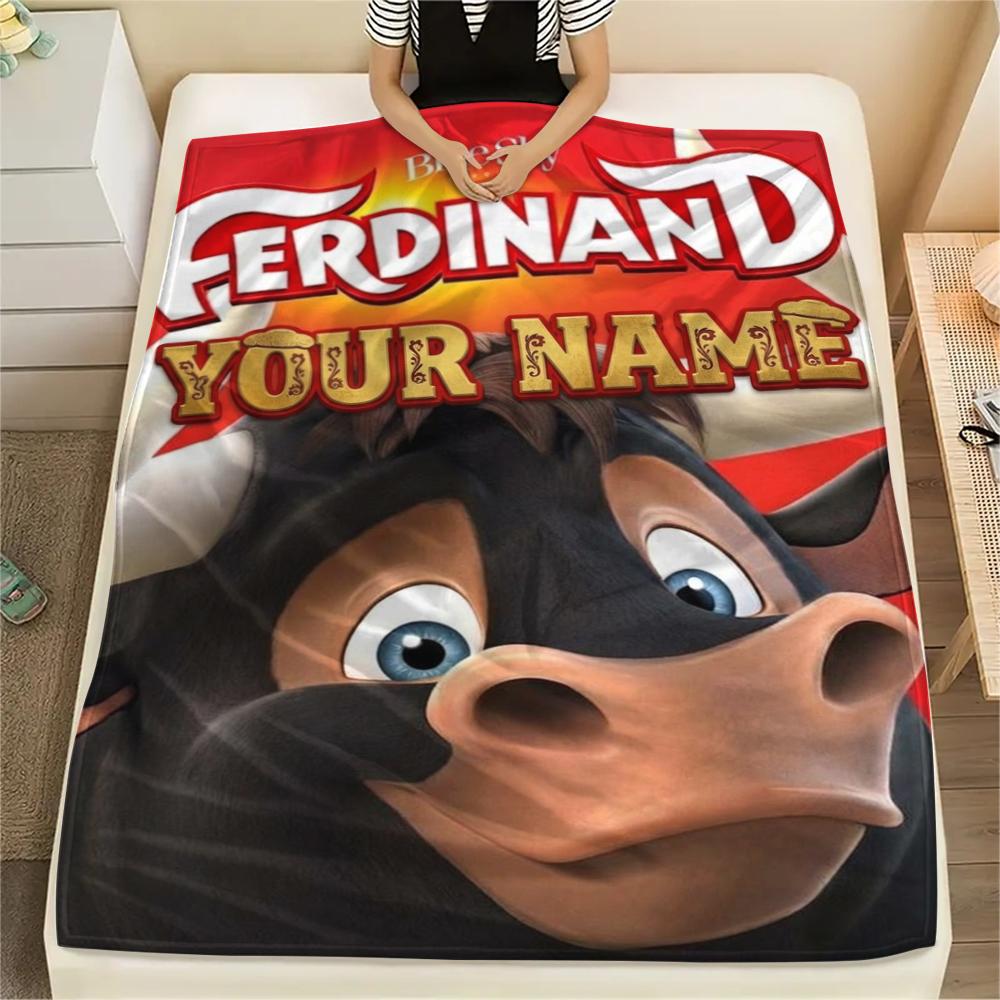 1 Stück Benutzerdefinierter Name Ferdinand Gemustert Flanell Decke Geeignet für Alle Jahreszeiten für Heimdekoration Wärme und Komfort Geschenke Feiertagsgeschenk