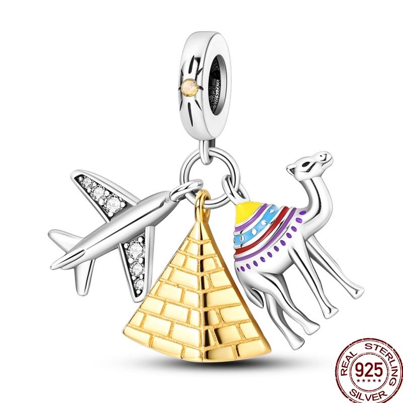 Original Copper Gold Series Charms Bead Sunflower Dogs Leopard Firefly Pendants Fit Bracelet Jewelry Gift Marking