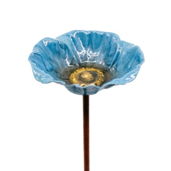 Estaca de Flor de Metal para Jardim Abelha Feita à Mão Estação de Rega Inserção no Solo Banho de Pássaro Alimentador Tigela de Bebida para Borboleta Decoração Externa para Jardim Quintal Gramado