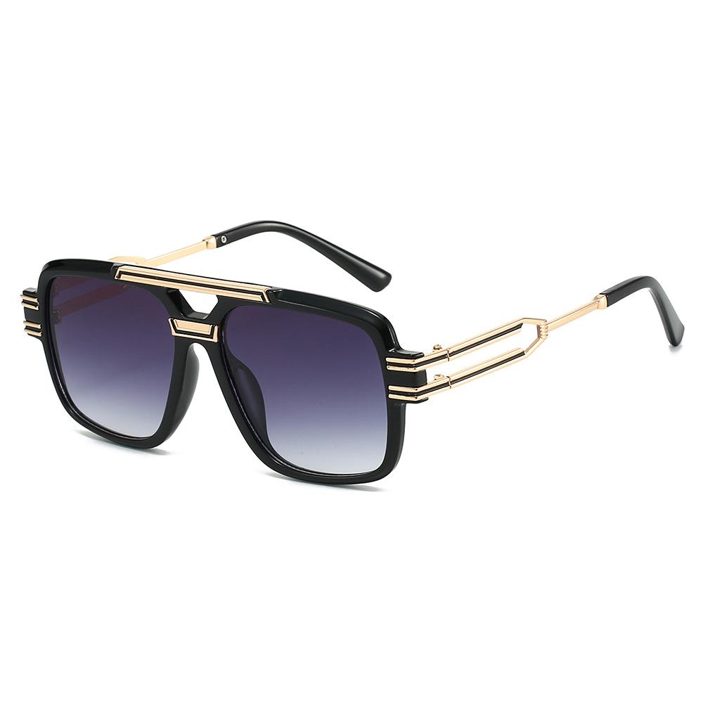 Luxury Retro Double Beam Gradient Square Women Sunglasses  Brand Double Beam Temple Design Casual Trend Men Sun Glasses Uv400