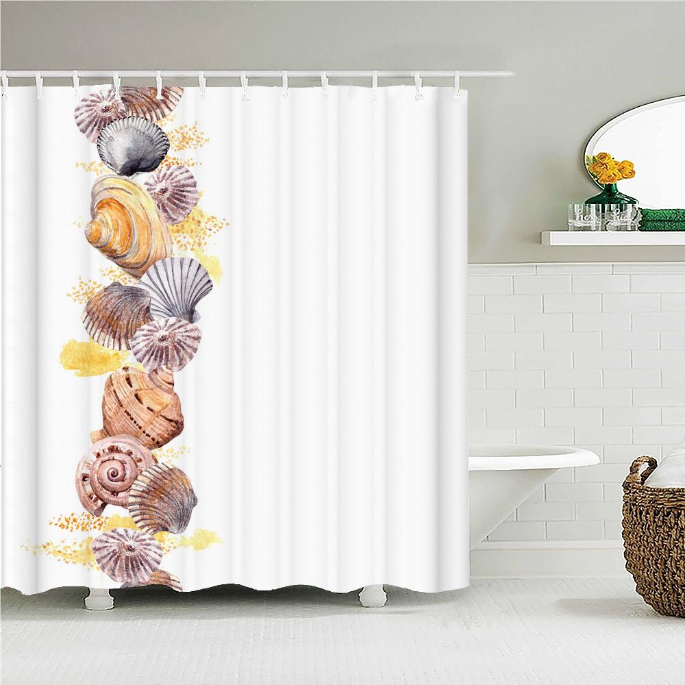 Sonnenlicht Strand Wasserdichtes Stoff Duschvorhänge 3D Druck Palme Badezimmervorhang Für Badezimmer Badewanne Dekoration Mit Haken
