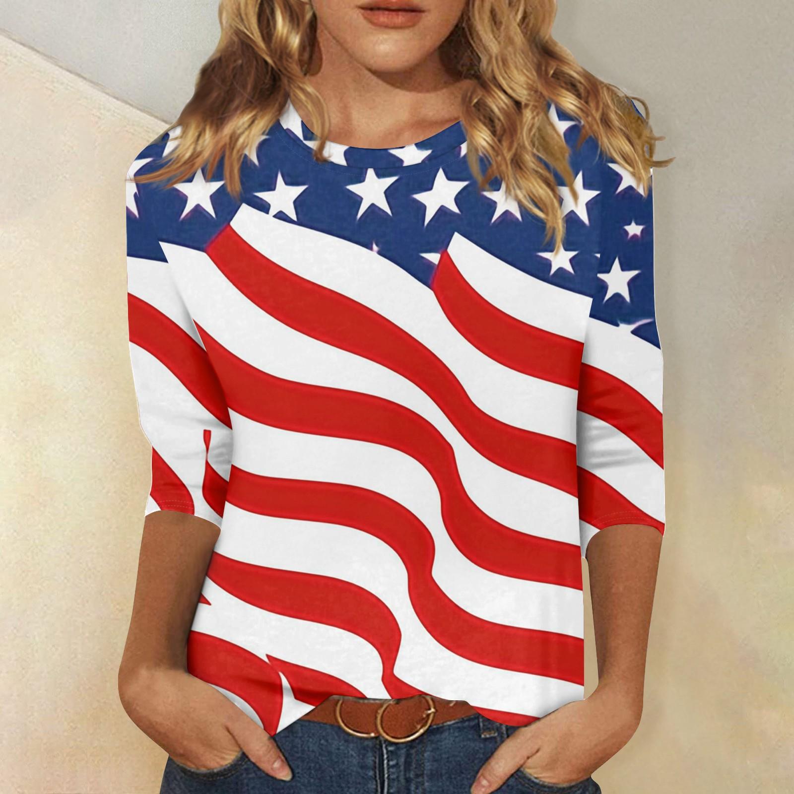 

Женская мода повседневная футболка с круглым вырезом и рукавом 3/4 свободная женская футболка XXL красный