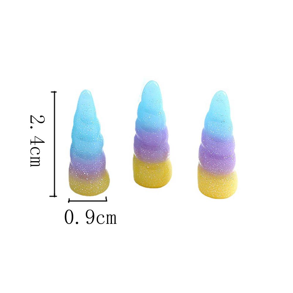 3 Pcs/Pack Gradient Unicorn With Multicolor Resin For DIY Hair Backpack Clothing Accessories Decoration Supplies