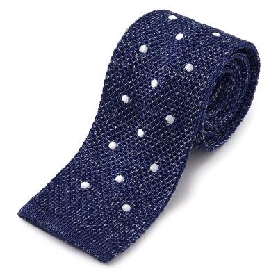 [Ogier] KrawatteStrickkrawatte, 100 % Seide, Gepunktetes Muster, Schmale KrawatteSchmale Krawatte, Blau