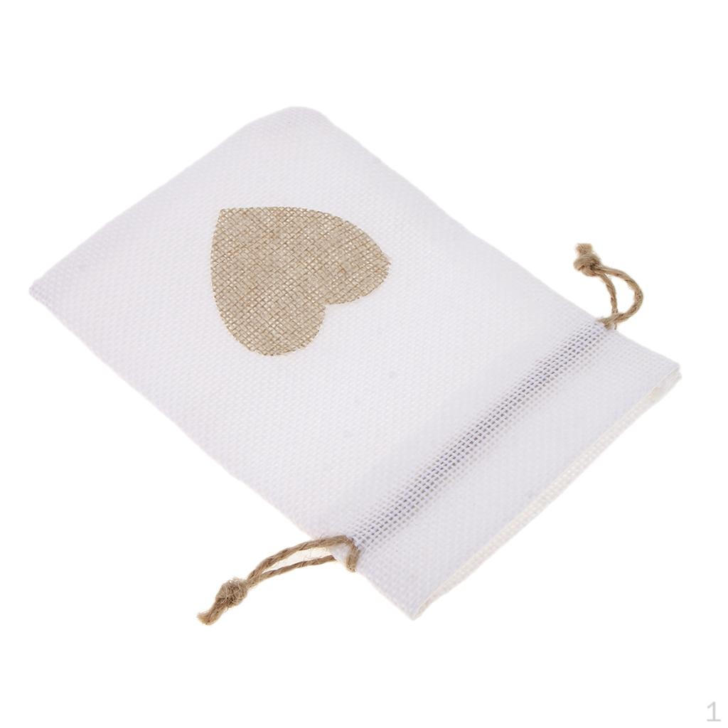 

10 мешков из мешковины с завязками, украшения для свадебной вечеринки, закуски, белые украшения