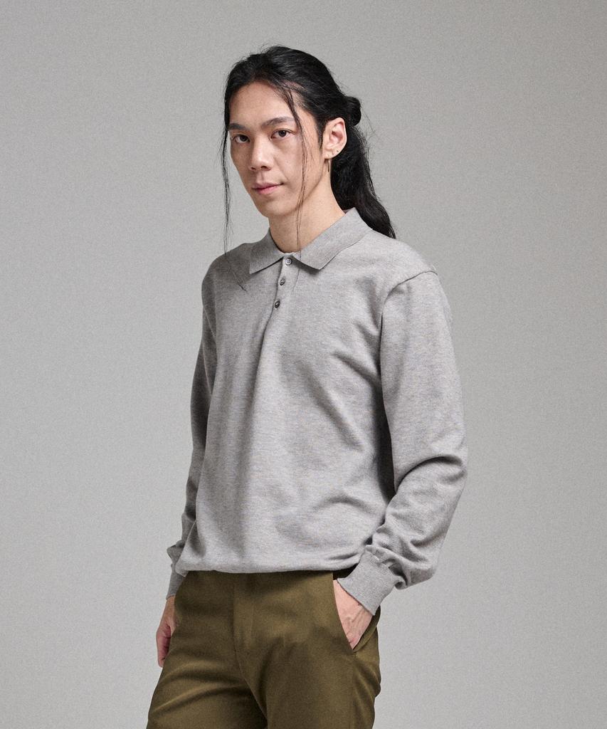 ANALOG MOOD Semi-Collar Neck Knit (Gray)