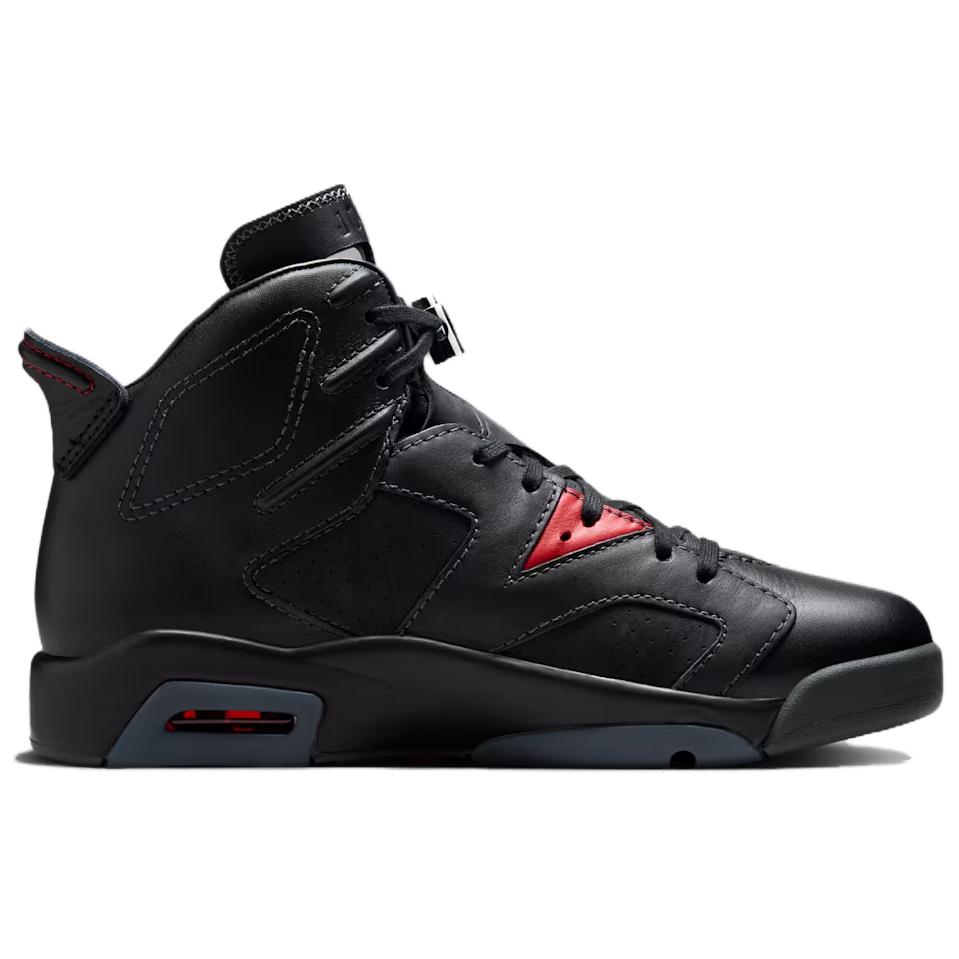 Jordan Air Jordan 6 Slip Resistant Abrasion Resistant Mid top Vintage Basketball Shoes Unisex Black II6558-001