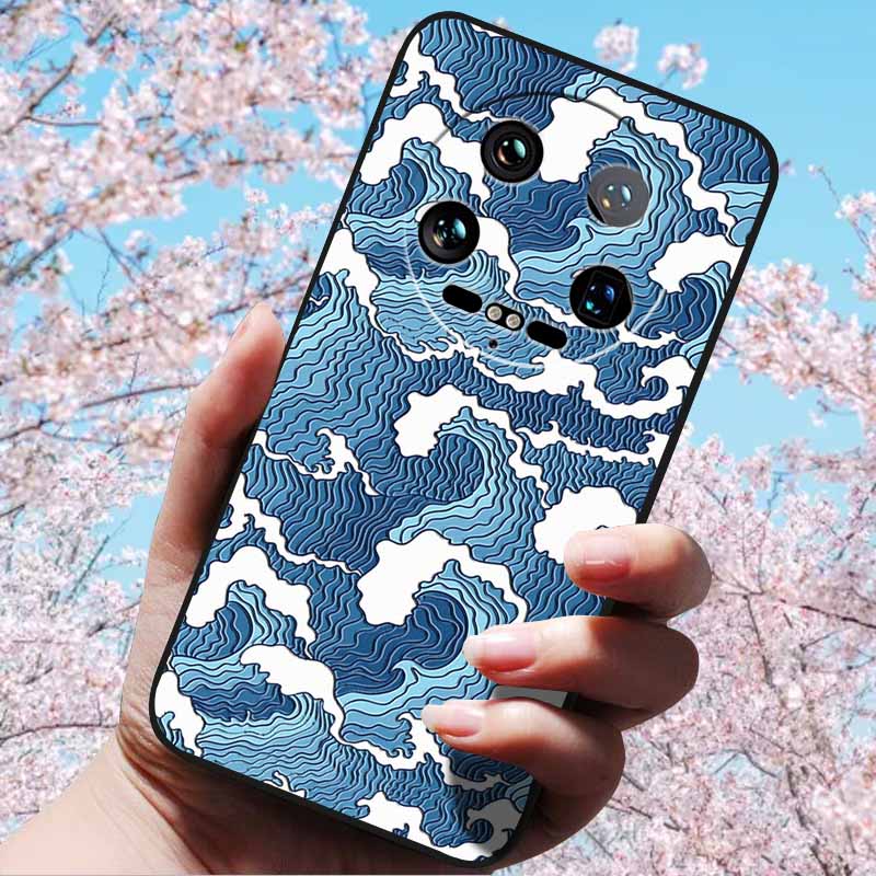 For Xiaomi 14 Ultra 5G 6.73" 14 Pro Cases Fashion 3D Retro Embossed Relief Soft TPU Siliocn Back Cover for Xiaomi 14 Capa Mi 14