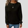 Damen Rundhals T-Shirt Spitze Langarm Ausgeschnitten Freizeit T-Shirt Top
