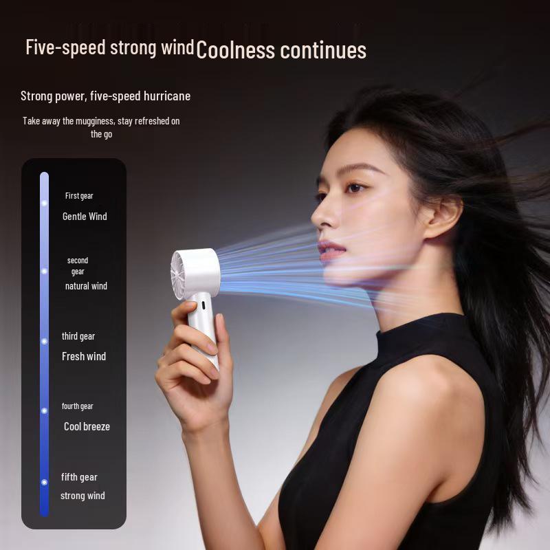 2026 High-Speed Rechargeable Neck-Hanging Mini Fan - Portable with Large Wind Power for Outdoor Use