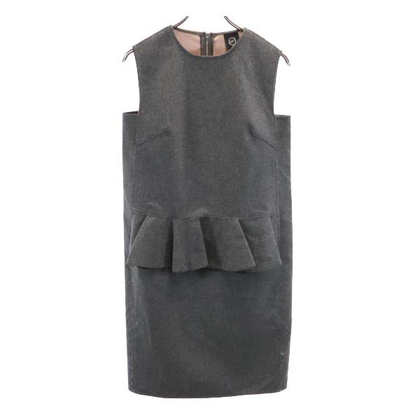 Alexander McQueen wool blend No sleeve one piece 38 gray Back zip Women Used