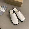 Fashion 2024 Summer Women Shoes Mules Shoes for Women Square Toe Slippers Women Chunky Heel Cover Toe Slippers Shoes Zapatos De Mujer