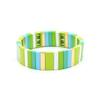 Geometric Enamel Bracelet With Rainbow Color Blocks Multi-Layer Stackable Boho Jewelry Travel Vacation Accessory