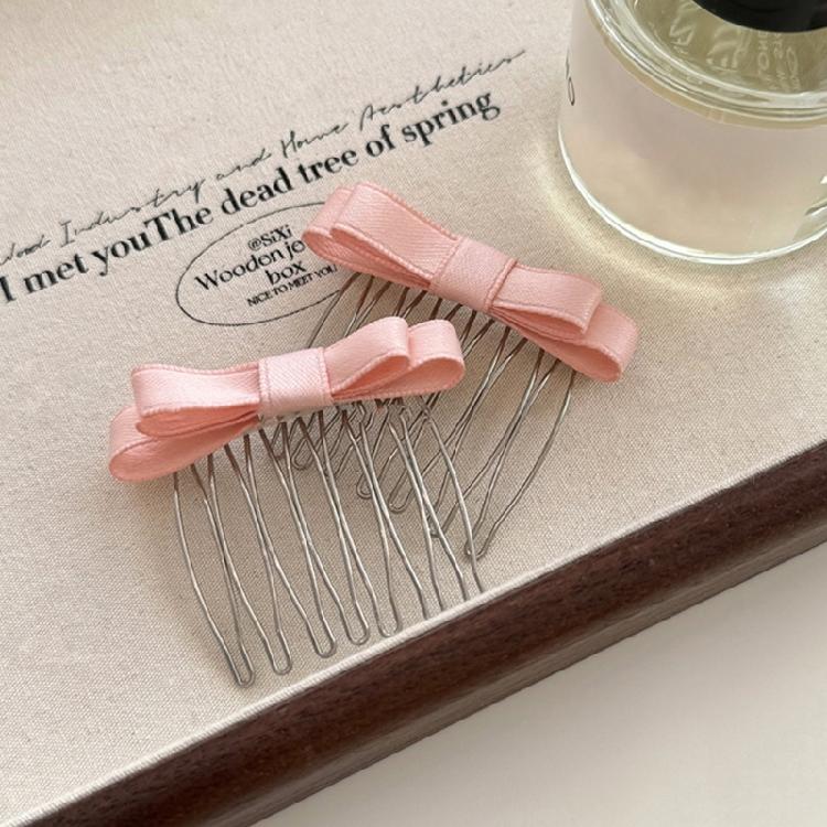 Sweet Bowknot Hair Comb Girl Hair Styling Hair Bows Antislip Women Hair Decors