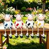 Decorazione Giardino in Resina a Forma di Mucca con Carina Statuina Appesa per Patio e Casa Regalo