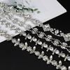 10Yards Rhinestone Sparkle Crystal Diamond Flower Leaf Rhinestone Chain Clothing Bags DIY Arts Wedding Party Gift Decoration